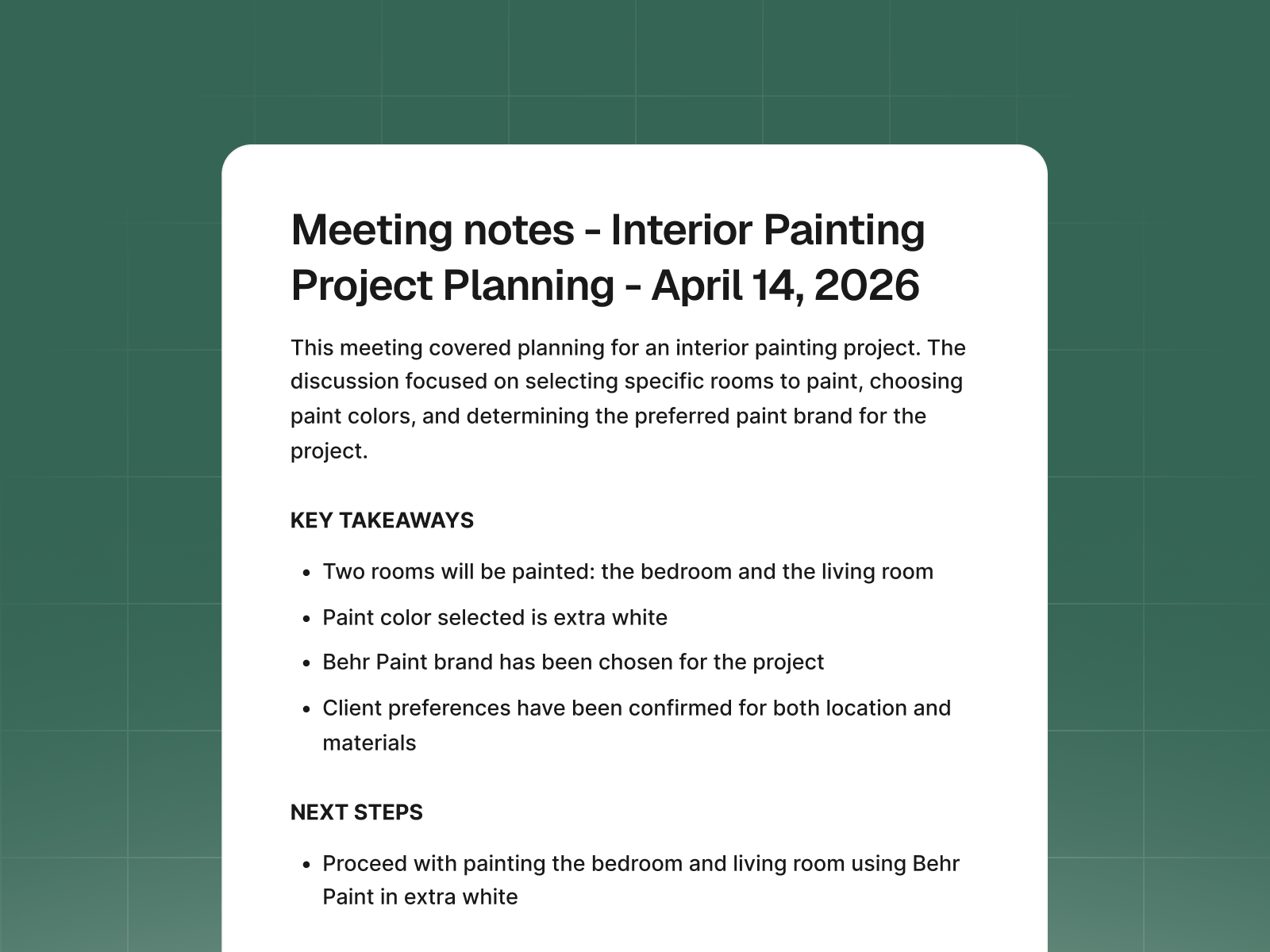 Handoff app screenshot